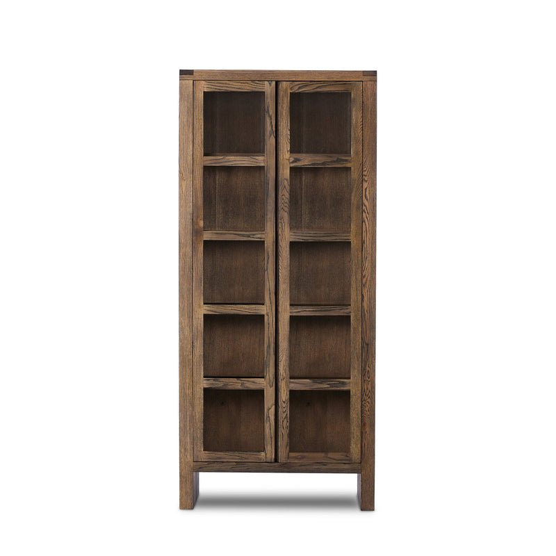 Warby Cabinet Worn Oak Veneer Front View Four Hands