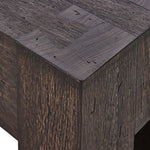 Abaso Accent Bench Ebony Rustic Wormwood Oak Corner Detail 239396-002