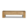 Abaso Accent Bench Rustic Wormwood Oak Front Facing View Four Hands