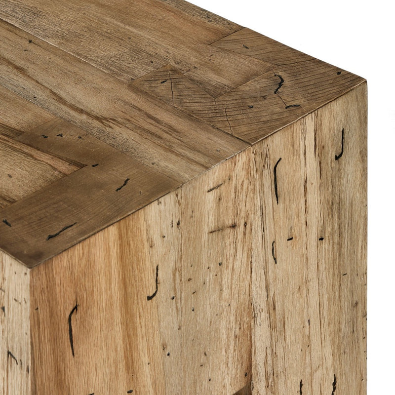 Four Hands Abaso Accent Bench Rustic Wormwood Oak Dovetail Detail