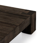 Abaso Coffee Table Ebony Rustic Wormwood Oak Dovetail Corners Four Hands