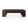 Abaso Coffee Table Ebony Rustic Wormwood Oak Side View Four Hands