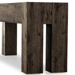 Abaso Console Table Ebony Rustic Wormwood Oak Side Angled View 229656-003