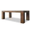 Abaso Oak 86" Dining Table Rustic Wormwood Oak Angled View