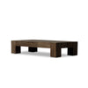 Abaso Rectangular Coffee Table Ebony Rustic Wormwood Oak Angled View 238571-002