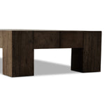 Abaso Rectangular Coffee Table Ebony Rustic Wormwood Oak Angled View Four Hands