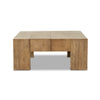 Abaso Rectangular Coffee Table Rustic Wormwood Oak Side View 238571-001