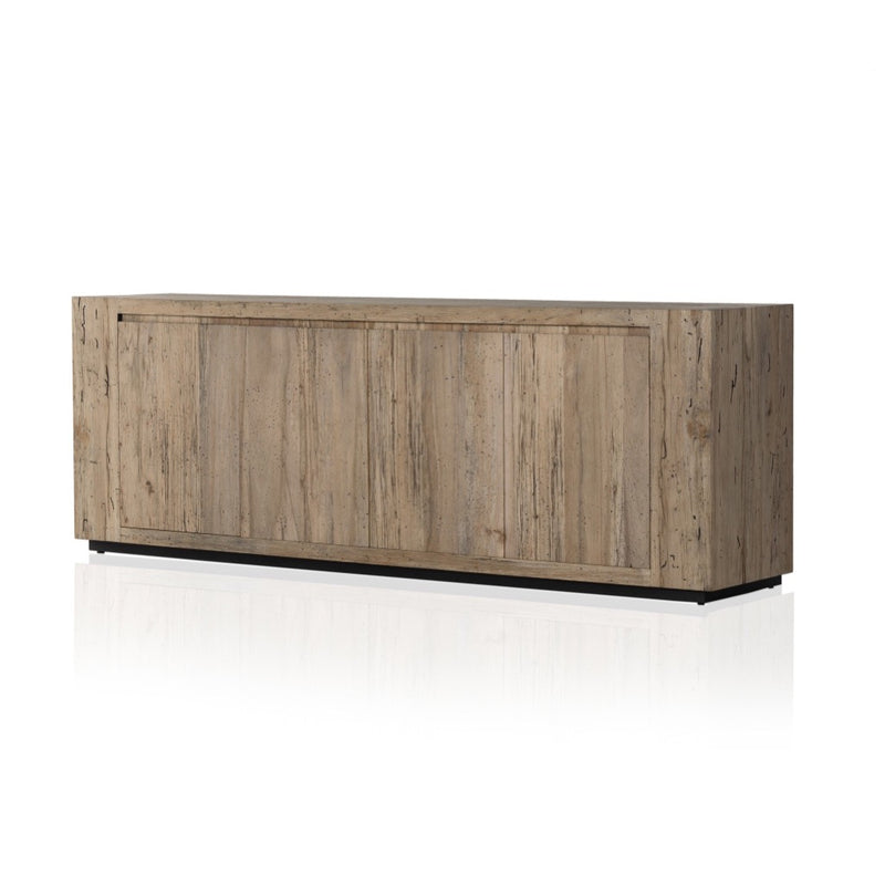 Abaso Sideboard Rustic Wormwood Oak Angled View Four Hands