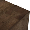 Abaso Small Square Coffee Table Ebony Rustic Wormwood Oak Dovetail Corners Four Hands