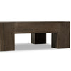 Four Hands Abaso Small Square Coffee Table Ebony Rustic Wormwood Oak Thick Veneer