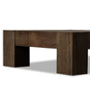 Abaso Small Square Coffee Table Ebony Rustic Wormwood Oak Chunky Legs Four Hands