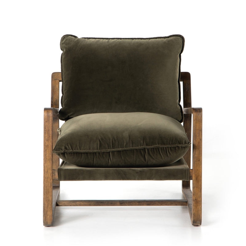 Ace Chair Olive Green Front Facing View Four Hands