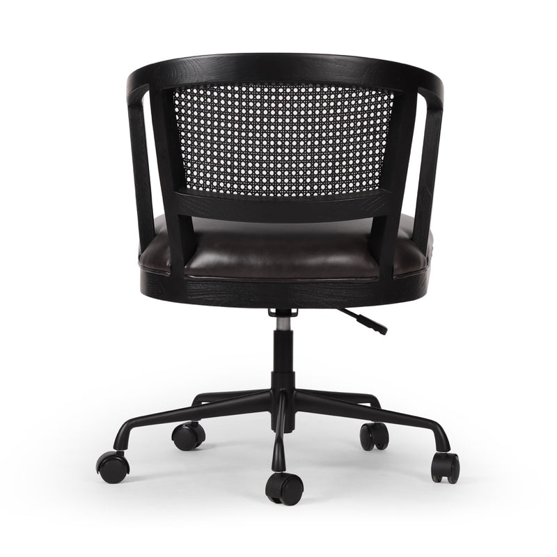 Four Hands Alexa Desk Chair Sonoma Black Back View