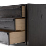 Alora Nightstand Dark Espresso Reclaimed French Oak Open Drawers Four Hands