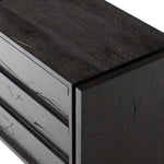 Alora Nightstand Dark Espresso Reclaimed French Oak Top Corner Detail Four Hands