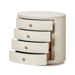 Four Hands Amelia Oval Nightstand open drawers