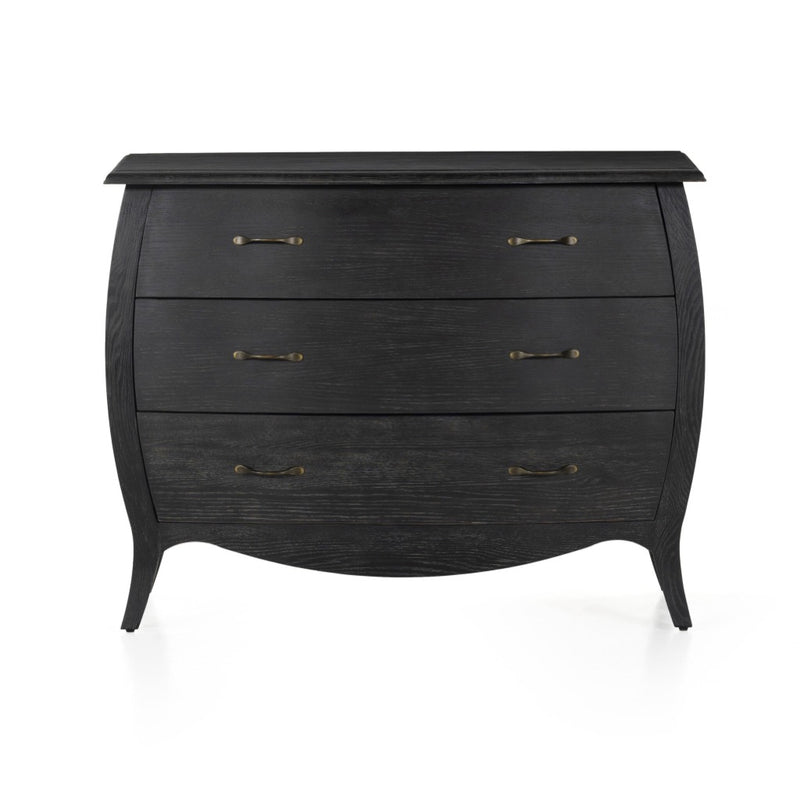 Four Hands Antoinette Chest Distressed Black Oak Front Facing View