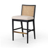 Antonia Cane Armless Bar Stool Savile Flax Angled View Four Hands