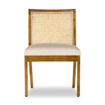 Four Hands Antonia Cane Armless Dining Chair Toasted Parawood Front Facing View