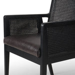 Antonia Cane Dining Armchair Sonoma Black Top Grain Leather Seating Four Hands