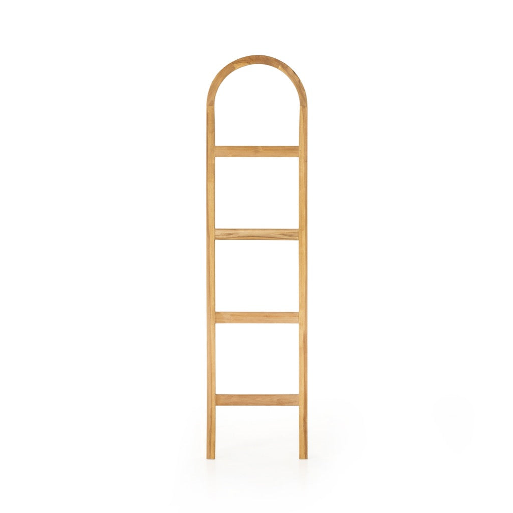 Arched Ladder Natural Brown Teak Front Facing View 226723-003