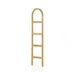 Arched Ladder Natural Brown Teak Angled View 226723-003