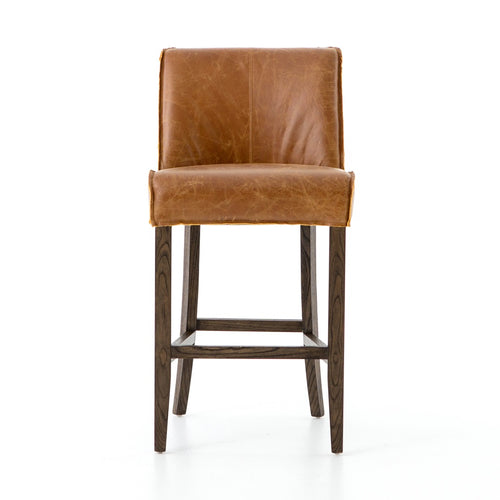 Aria Counter Stool Sienna Chestnut Front Facing View Four Hands