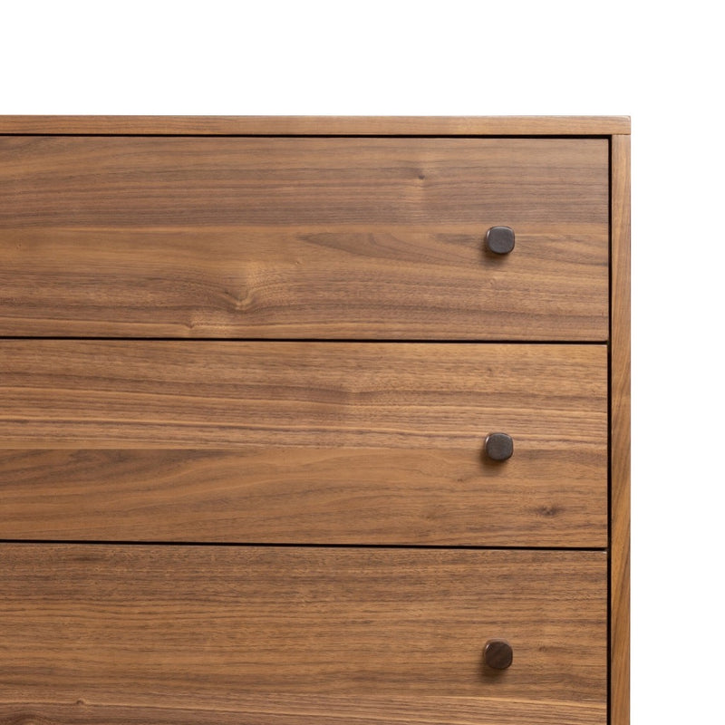 Arturo 6 Drawer Dresser Natural Walnut Veneer Handles Four Hands