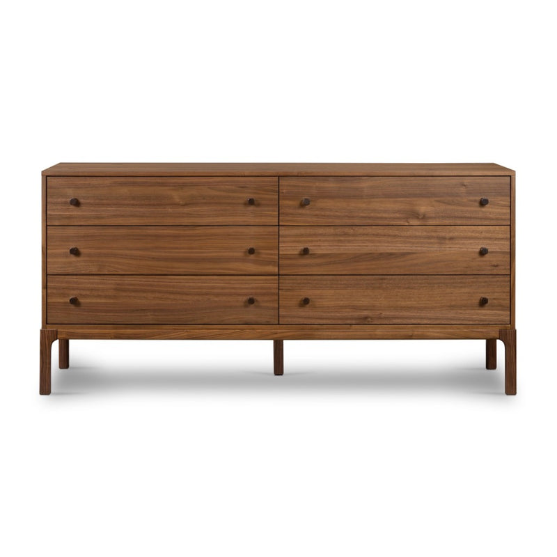 Arturo 6 Drawer Dresser Natural Walnut Veneer Front Facing View 234477-001