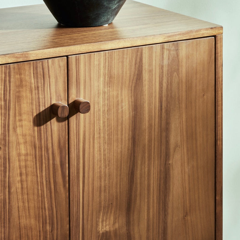 Four Hands Arturo Sideboard Natural Walnut Staged View with Decor