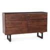 Aspen Live Edge 6 Drawer Dresser Angled View FAS-DR58WN-6D