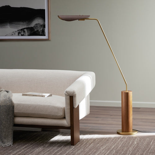 Astrid Floor Lamp - Dark Brown Leather