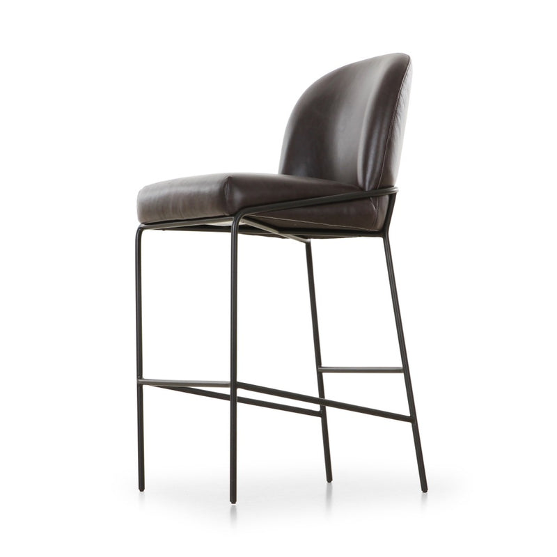 Four Hands Astrud Bar Stool Sonoma Black Angled View