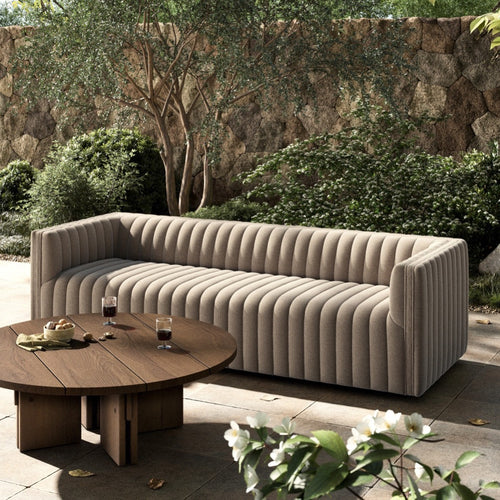 Augustine Outdoor Sofa Casa Grey Staged View Four Hands