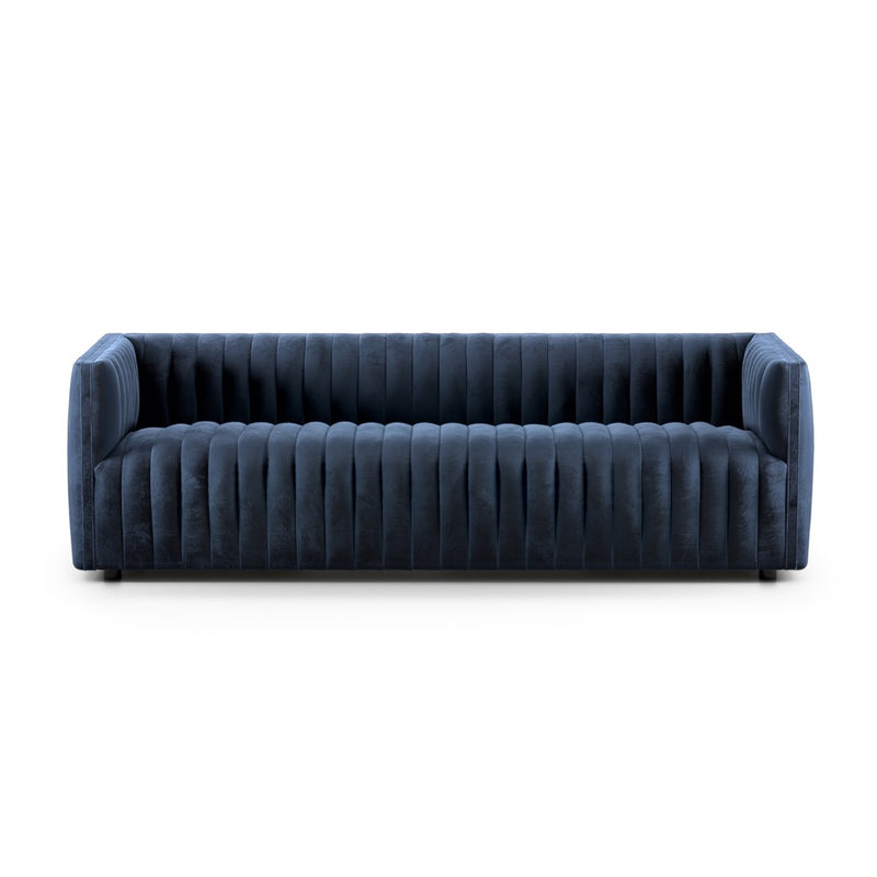 Four Hands Augustine 88" Sofa Sapphire Navy Front Facing View