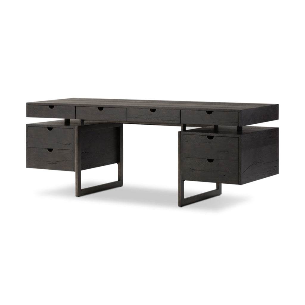 Augusto Desk Dark Espresso Reclaimed French Oak Angled View 242282-001