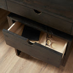 Four Hands Augusto Desk Dark Espresso Reclaimed French Oak Open Drawer