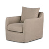 Banks Slipcover Swivel Chair Alcala Taupe Angled View