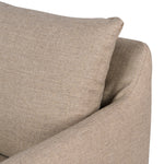 Banks Slipcover Swivel Chair Alcala Taupe Curved Armrest