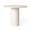 Belle Oval Dining Table Cream Marble Side View Four Hands