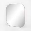 Bellvue Square Mirror Shiny Steel Angled View Four Hands 