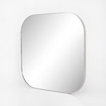 Bellvue Square Mirror Shiny Steel Angled View Four Hands 