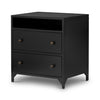 Belmont 2 Drawer Nightstand Black Angled View 104440-003