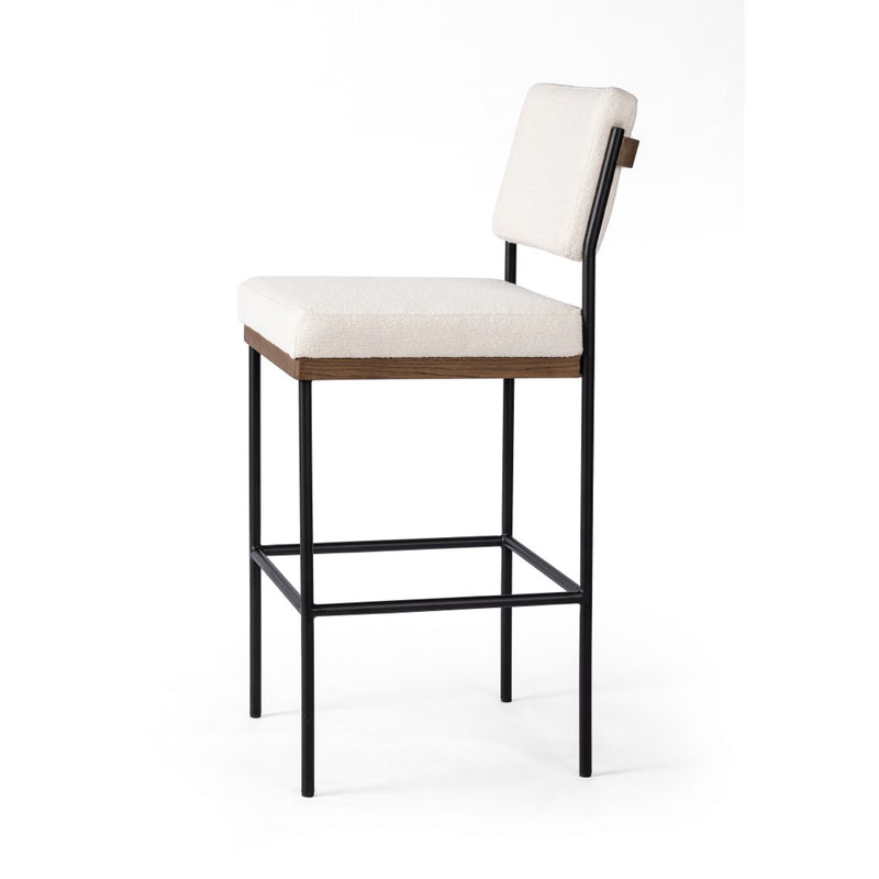 Benton Bar Stool Fayette Cloud Angled View Four Hands