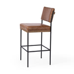 Benton Bar Stool Sonoma Chestnut Angled View Four Hands