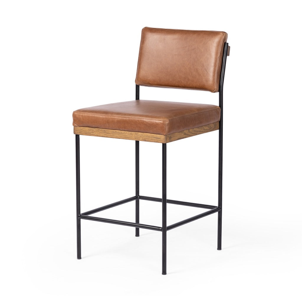 Benton Counter Stool Sonoma Chestnut Angled View 109318-010