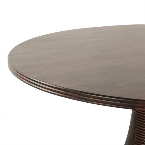 Bijou Round Dining Table Dark Sienna Rounded Tabletop Edge FBU-RD54DS