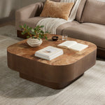 Blanco Coffee Table Warm Umber Burl Staged View Four Hands