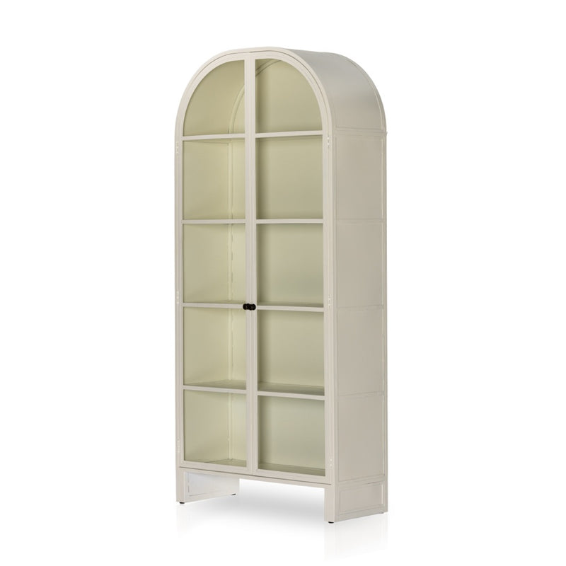 Breya Cabinet Cream Powder Coat Angled View Four Hands