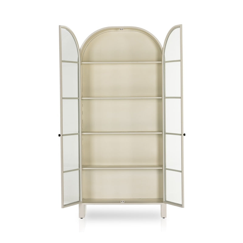 Breya Cabinet Cream Powder Coat Open Doors 226709-002